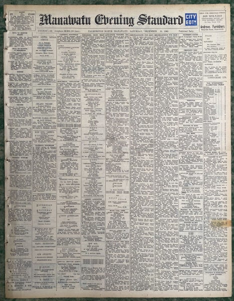 OLD NEWSPAPER: Manawatu Evening Standard - Saturday, 15 December 1962 Carousel 2
