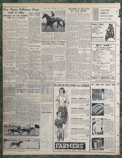 OLD NEWSPAPER: Manawatu Evening Standard - Thursday, 13 December 1962 Carousel 3