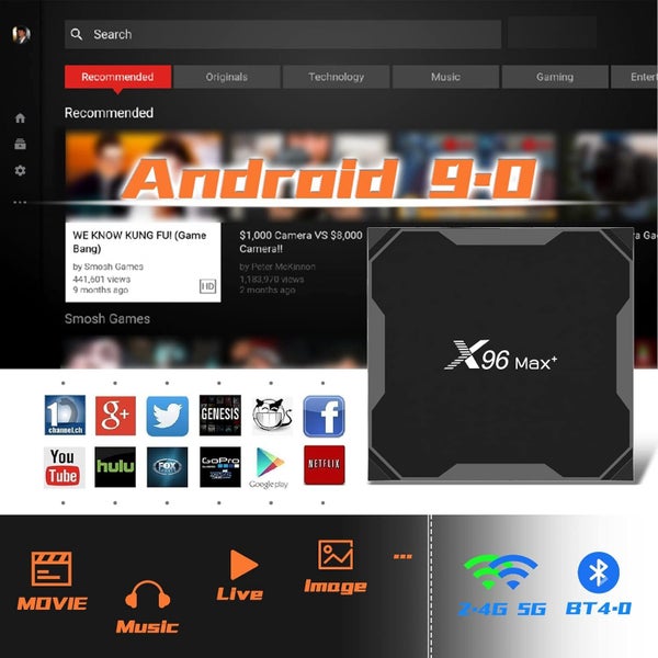 X96 MAX+ Android 9.0 TV Box Quad Core 4+64GB WiFi BT4.0 100M 8K Set Top Box Carousel 2