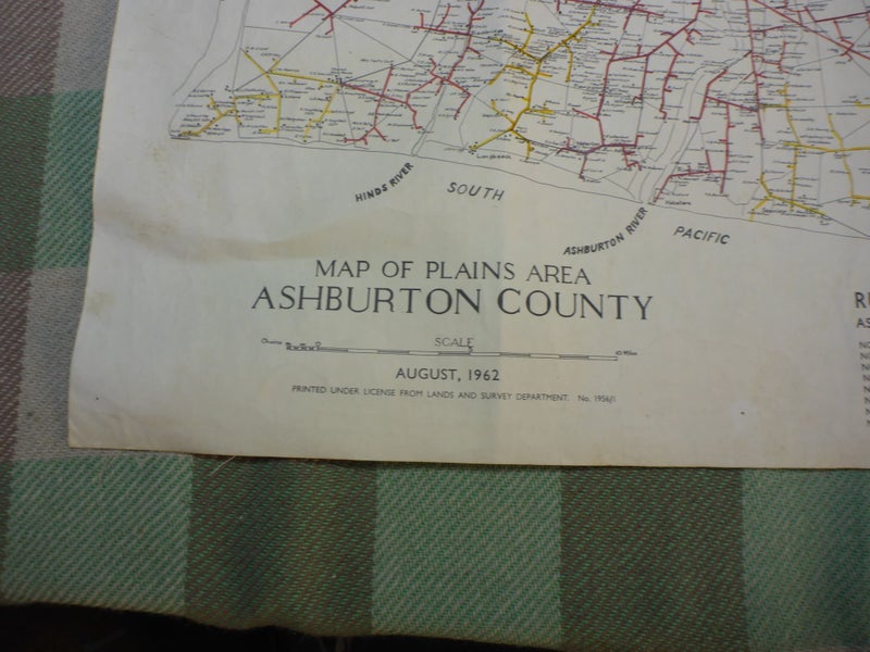 Awesome Old NZ 1962 Map Of Plains Area Ashburton County And Rural Mail Services Carousel 2