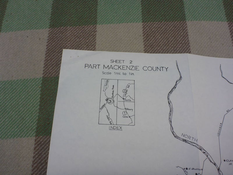 Awesome Old Vintage NZ Map Of Part Of Mackenzie County New Zealand Carousel 2