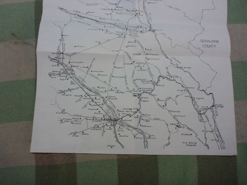 Awesome Old Vintage NZ Map Of Part Of Mackenzie County New Zealand Carousel 4