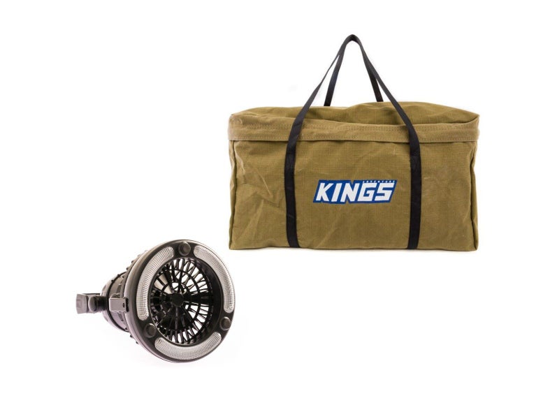 Adventure Kings Campfire BBQ Canvas Bag + Portable 2in1 Camping LED Light & Fan Carousel 1