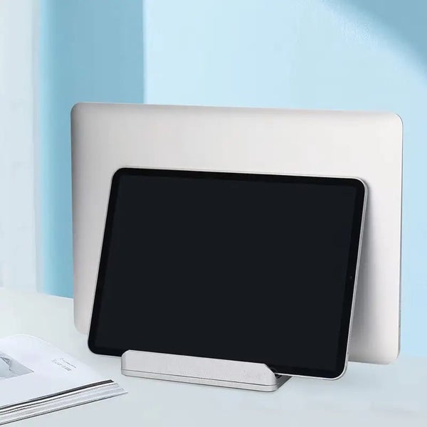 Vertical Laptop Stands Dual Slot Aluminum Holders Adjustable Racks - NZ Stock Carousel 2