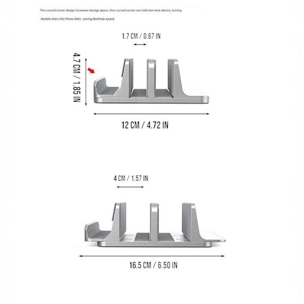 Vertical Laptop Stands Dual Slot Aluminum Holders Adjustable Racks - NZ Stock Carousel 9