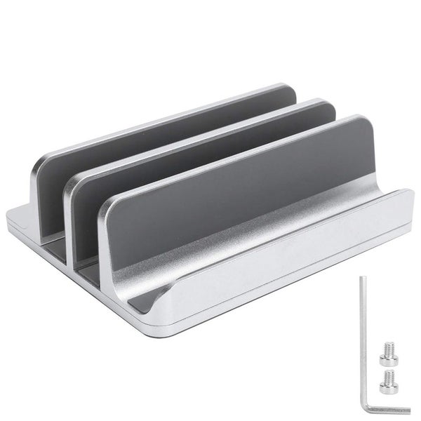 Adjustable Vertical Laptop Stand Dual Slot Aluminum Holder Carousel 1
