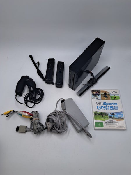 * Black Nintendo Wii Console w/ 2 Motion Plus Remotes & Wii Sports! * Carousel 1