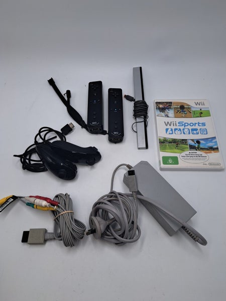 * Black Nintendo Wii Console w/ 2 Motion Plus Remotes & Wii Sports! * Carousel 2