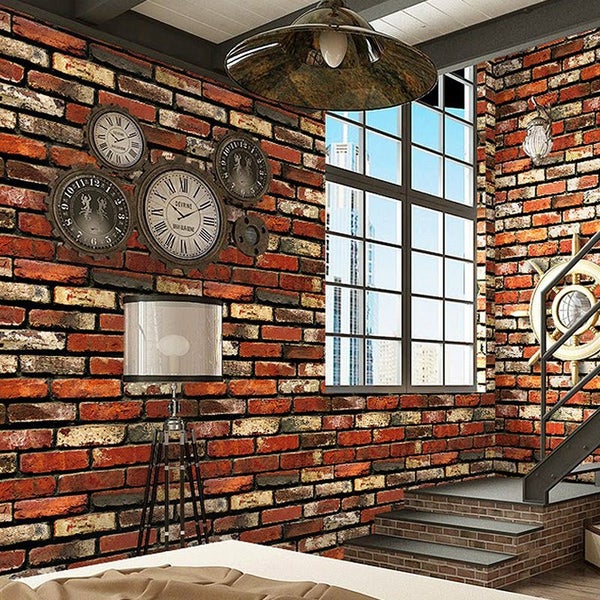 * Brick Ground Wallpaper for Cafe Restaurant Barber Shop 0.45x10 m * Carousel 1