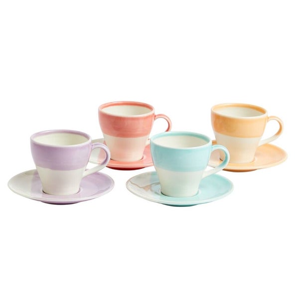 Royal Doulton 1815 Bright 4 Piece Espresso & Saucer Set | 110ml Mixed Carousel 1
