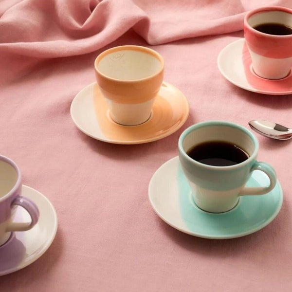 Royal Doulton 1815 Bright 4 Piece Espresso & Saucer Set | 110ml Mixed Carousel 6