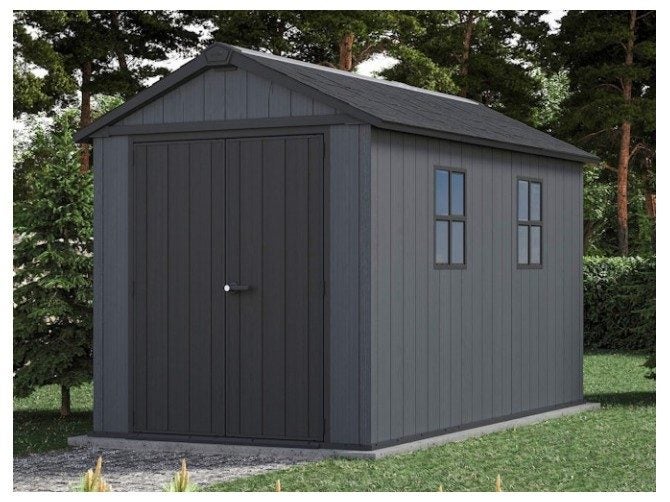 Keter Newton Plus 11x7.5 Shed 2.1m x 3.45m Grey Carousel 2
