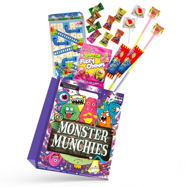 Monster Munchies Showbag w Spooky Blobs Chew Bar Rainbow Straws Sour Chews Carousel 2