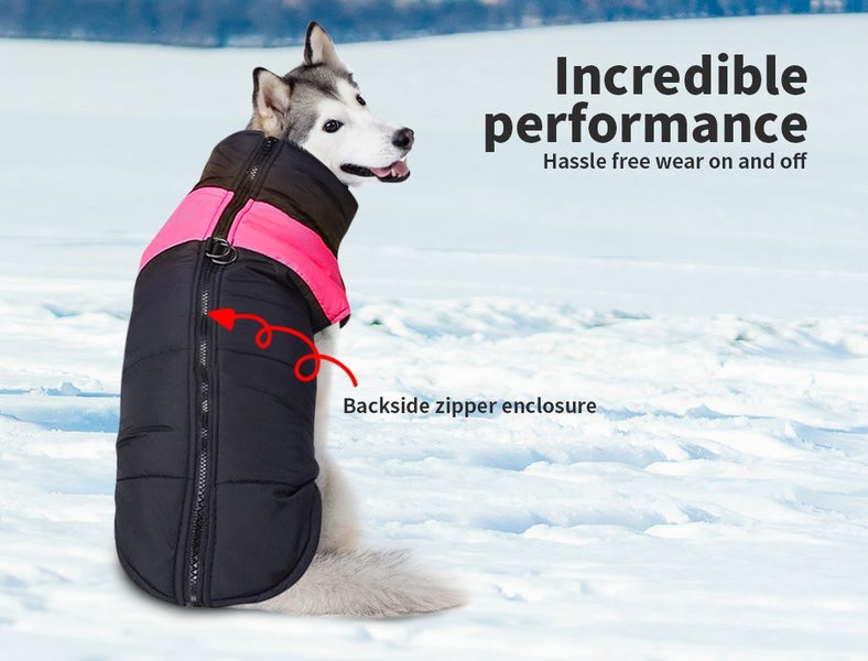 XL Pink Dog Jacket Padded Waterproof Pet Clothes Warm Vest Coat Winter Cloth Carousel 1