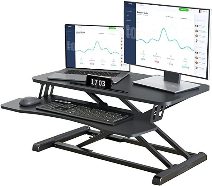 Ergonomic Computer Desk Converter Height Adjustable Carousel 11