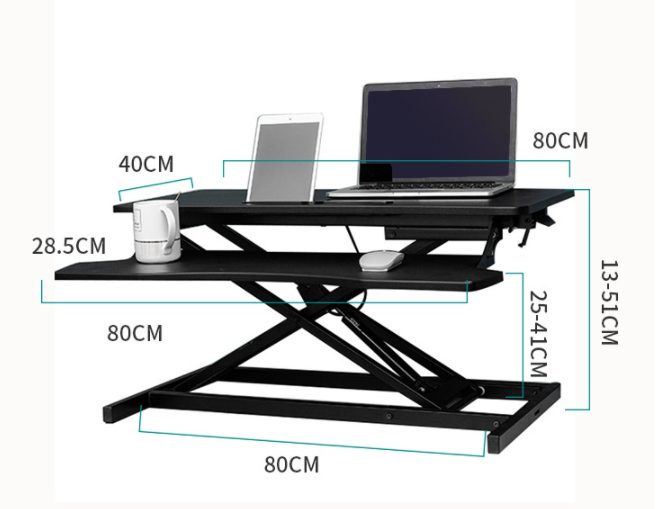 Ergonomic Computer Desk Converter Height Adjustable Carousel 2