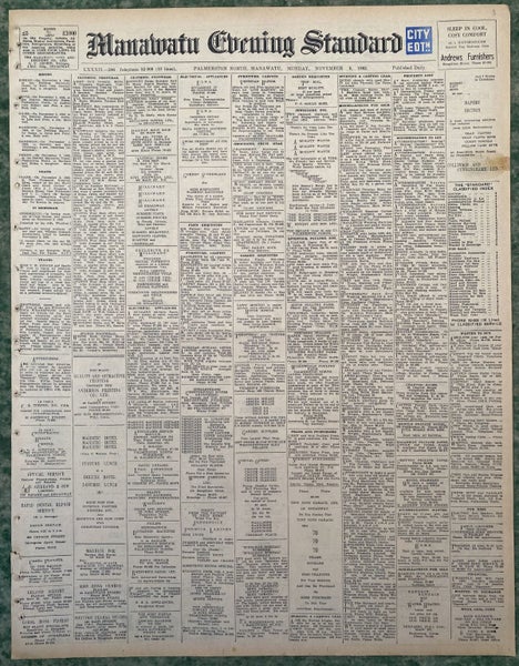OLD NEWSPAPER: Manawatu Evening Standard - Monday, 5 November 1962 Carousel 2