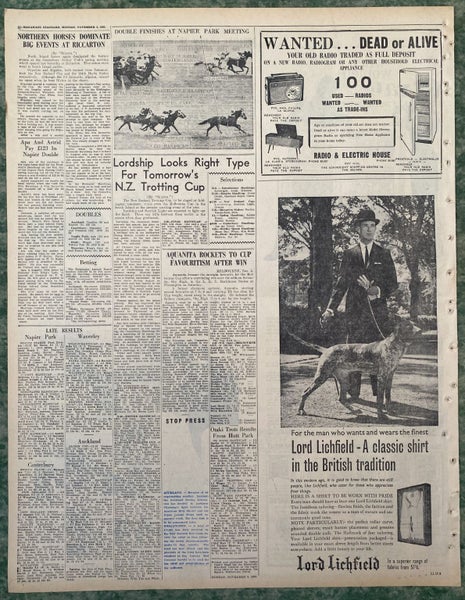 OLD NEWSPAPER: Manawatu Evening Standard - Monday, 5 November 1962 Carousel 3