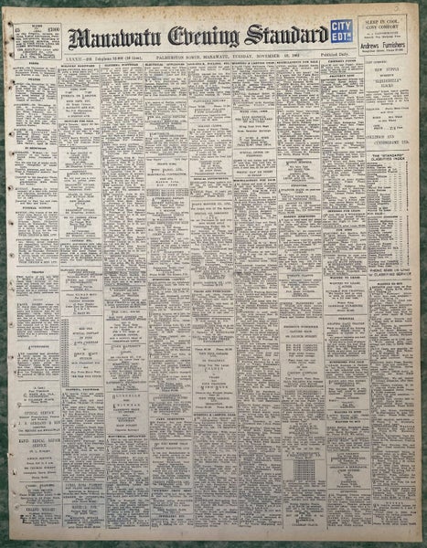 OLD NEWSPAPER: Manawatu Evening Standard - Tuesday, 13 November 1962 Carousel 2