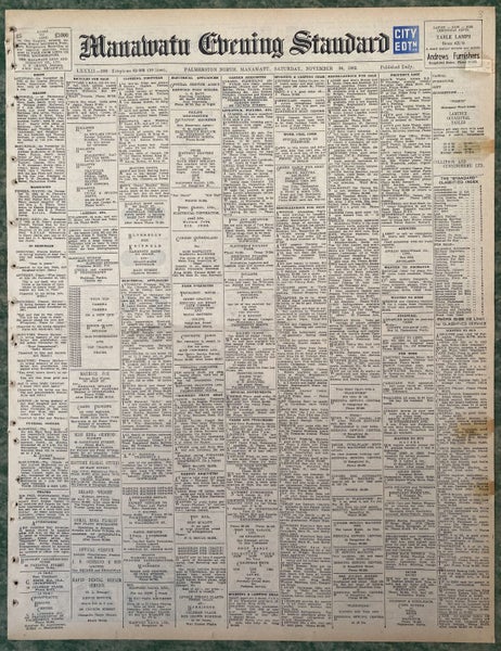 OLD NEWSPAPER: Manawatu Evening Standard - Saturday, 24 November 1962 Carousel 2