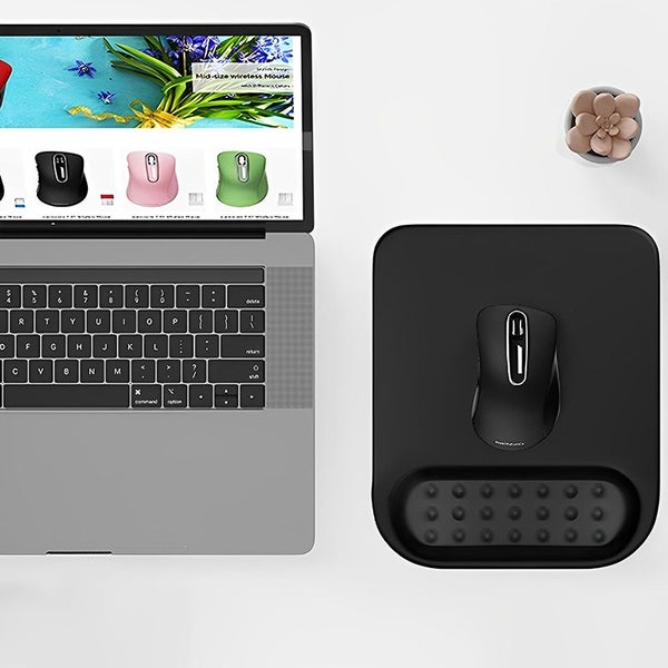 COMFEYA Non-slip Ergonomic Mouse Pad with Padded Wrist Rest - Black Carousel 2