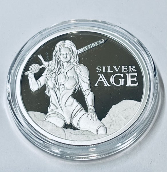 1 oz Silver Shield Silver Age Proof .999 Silver Round - Mintage 320 Collectable Carousel 1