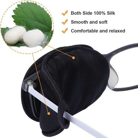 2Pcs Eye Patches for Men Women Eye Patch for Glasses Silk Patch Black Carousel 2
