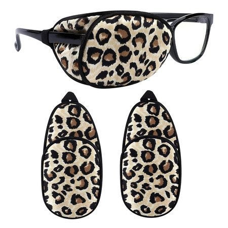 2Pcs Eye Patches Eye Patch for Glasses Silk Patch Leopard Carousel 7