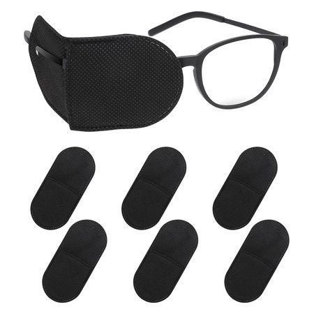 6Pcs Glasses Eye Patch Black Eye Patch Reusable Eye Amblyopia Strabismus Carousel 1