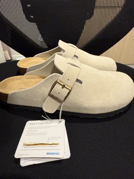 Birkenstock Boston Suede Clogs -Brown, EU Size 37, Soft Footbed Slip Carousel 1