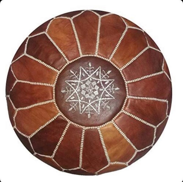 PREMIUM Handcrafted Moroccan Leather Pouf Carousel 1