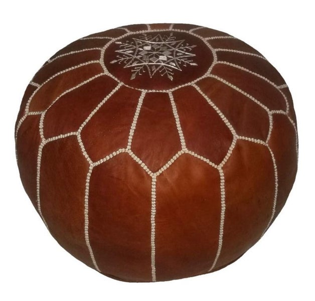 PREMIUM Handcrafted Moroccan Leather Pouf Carousel 2