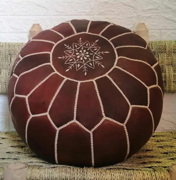 PREMIUM Handcrafted Moroccan Leather Pouf Carousel 5