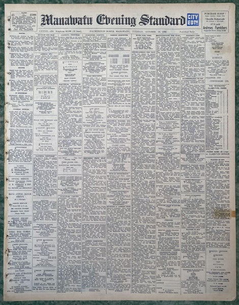 OLD NEWSPAPER: Manawatu Evening Standard - Tuesday, 16 October 1962 Carousel 2