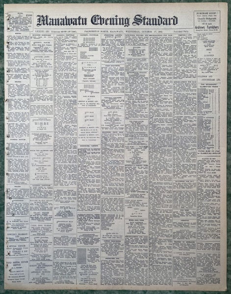 OLD NEWSPAPER: Manawatu Evening Standard - Wednesday, 17 October 1962 Carousel 2