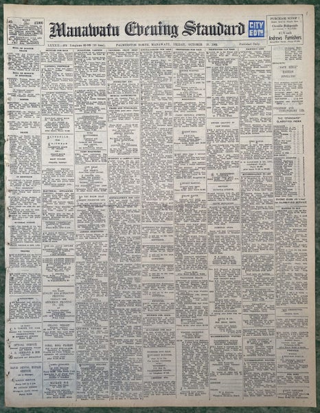 OLD NEWSPAPER: Manawatu Evening Standard - Friday, 19 October 1962 Carousel 2