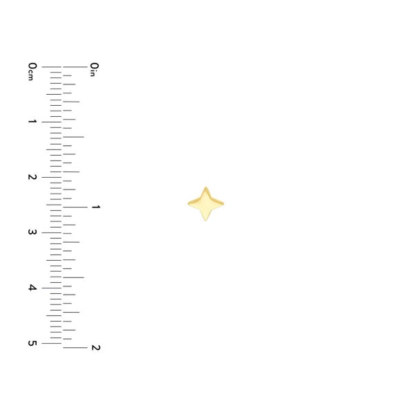 14k Yellow Gold North Star Stud Earrings,8mm Carousel 4