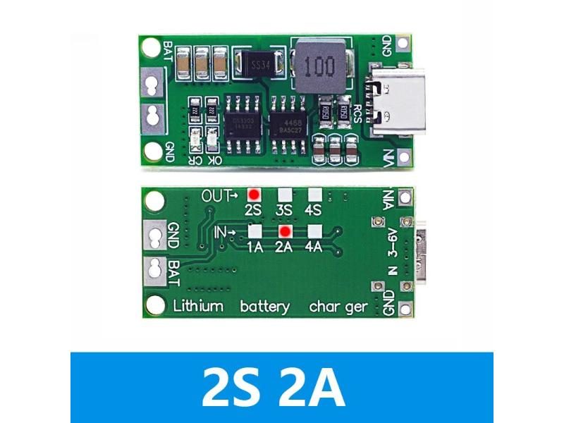 Multi-Cell 2S-4S Type-C To 8.4V-16.8V Boost Charger For 7.4V-18650 Batteries Carousel 1