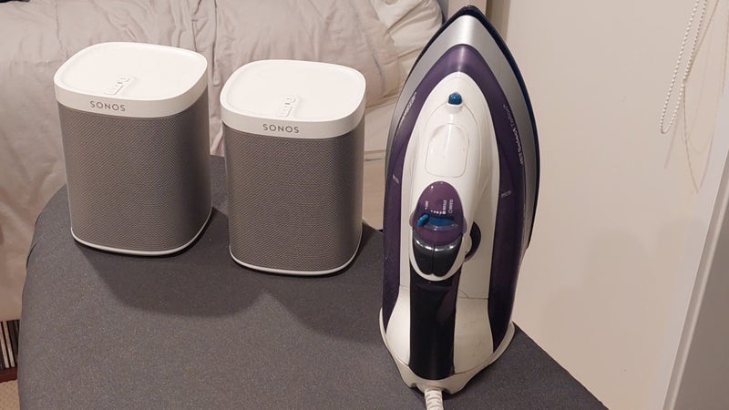 A pair of Sonos Play 1 Speakers Carousel 1