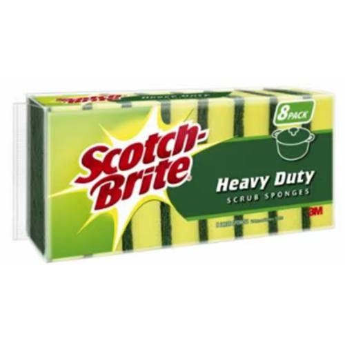 3M 11321 Scotch-Brite Heavy Duty Scrub Sponge, Pack of 8 [7012617253] Carousel 1