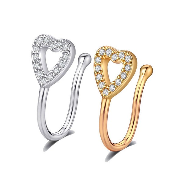 Heart Non Piercing Fake Nose Ring Carousel 2