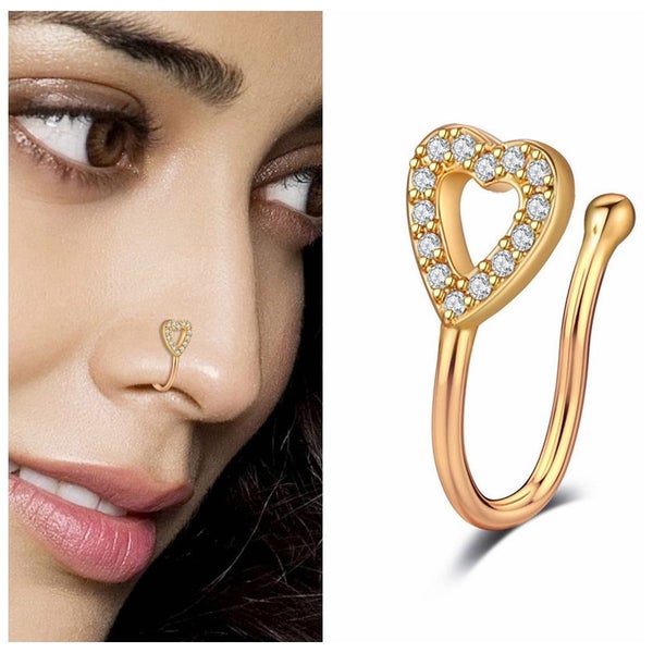 Heart Non Piercing Fake Nose Ring Carousel 3