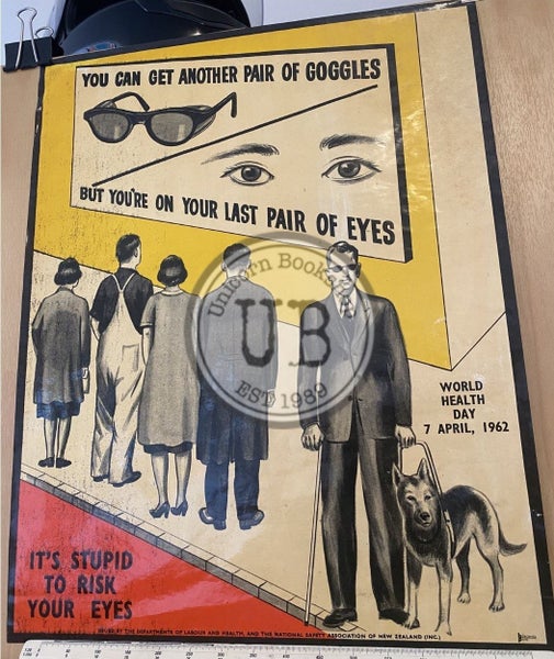 VINTAGE POSTER: New Zealand Departments of Labour and Health - Work Safety 1962 Carousel 2