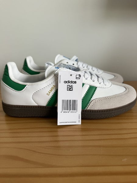 Adidas Samba Classic Sneakers - White with Green Stripes (New)EU 38 Carousel 1