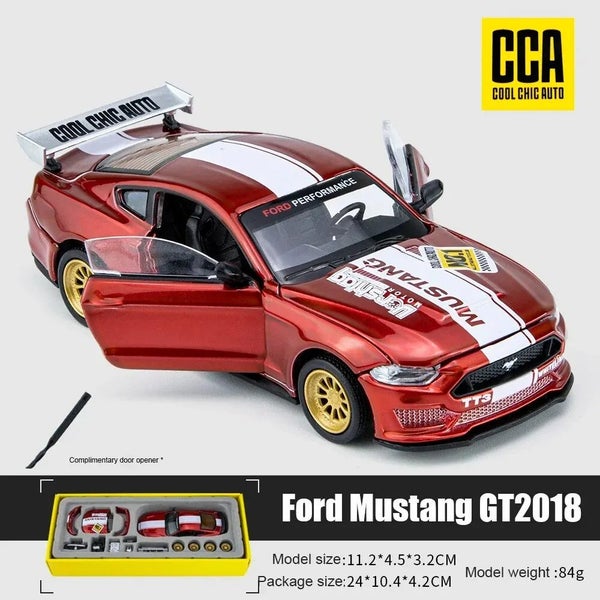 1:42 2018 Ford Mustang GT Alloy Toy Car Model Racing Alloy Assembly Series, blue Carousel 2