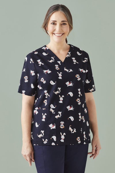 CST147LS WOMENS BEST FRIENDS SCRUB TOP Carousel 1