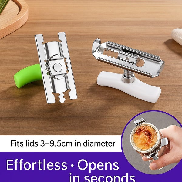 NZ STOCK Stainless Steel Adjustable Jar & Bottle Opener – Easy Grip Carousel 1