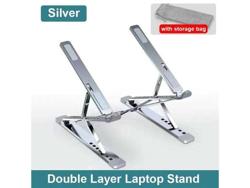 Aluminum 9 Levels Double Adjustable Height Vertical Folding Laptop Stand For Carousel 1