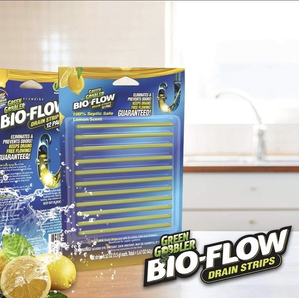 **TWIN PACK** Lemon Drain Odor Preventer - Green Gobbler Flow Sticks Carousel 2