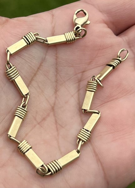RARE Vintage 14k Yellow Gold Moving Bar Link Bracelet Carousel 2
